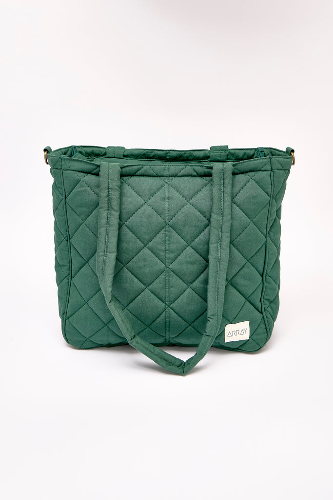 Quilted Everyday Pocket Tote bag with six internal pockets, in a versatile and casual style. Organise the chaos of everyday life. From baby bag, to work bag it is an everyday essential.